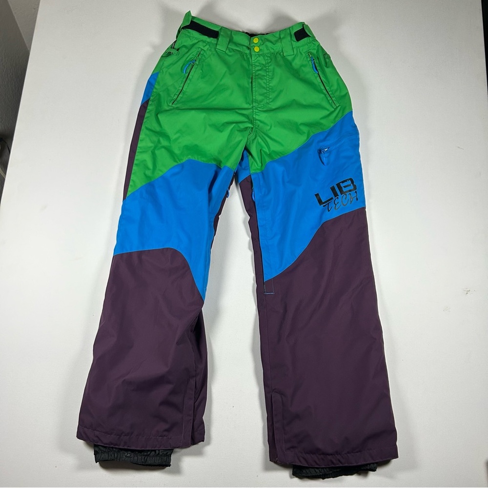 Lib Tech Snowboard Pants 10 Kat Unisex Small Colorblock Weather Resistant RARE